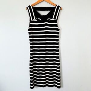 Carole Little Black & White Striped Bodycon Dress | Size Medium